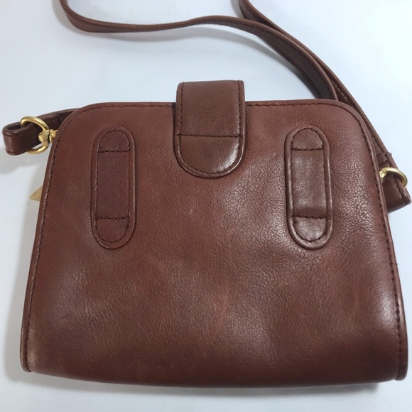 Vintage Liz Claiborne Accessories Tan Leather Crossbody Bag - Picture 4 of 12